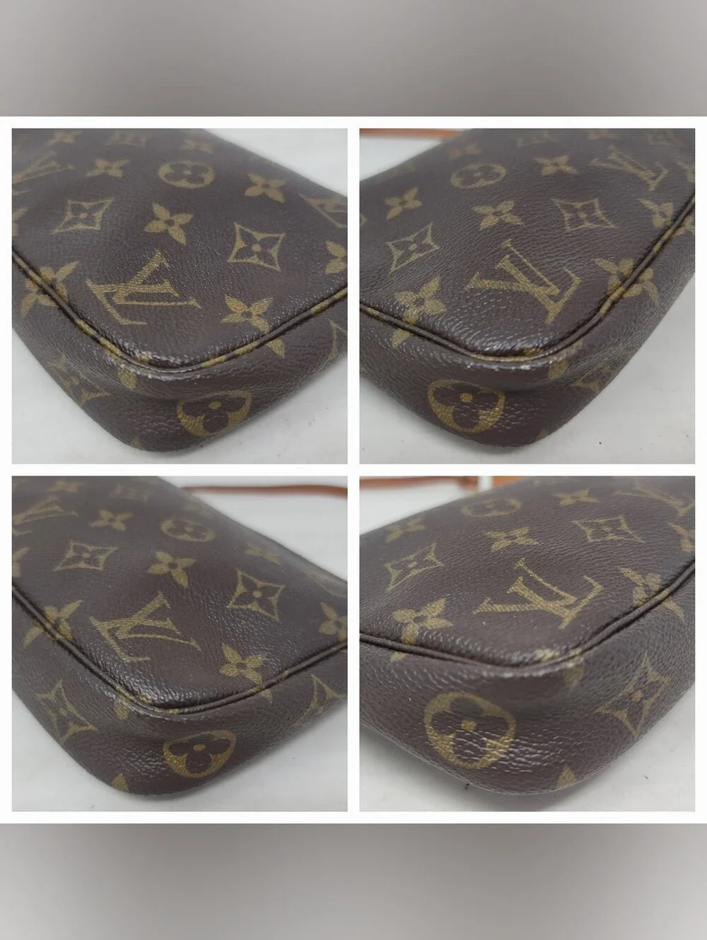 Louis Vuitton Pochette Accessoires Monogram Canvas Clutch Hand Bag Vintage Auth